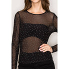 Sparkle All Night Rhinestone Mesh Top - Sassy Inspiration