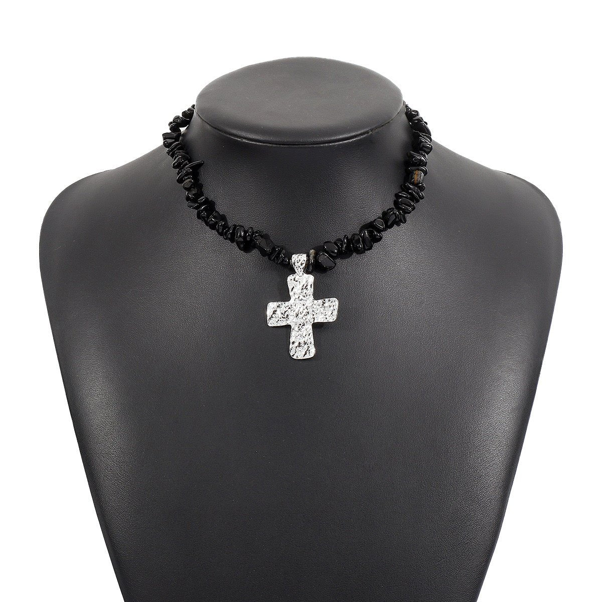 Stone Beaded Cross Necklace - Sassy Inspiration