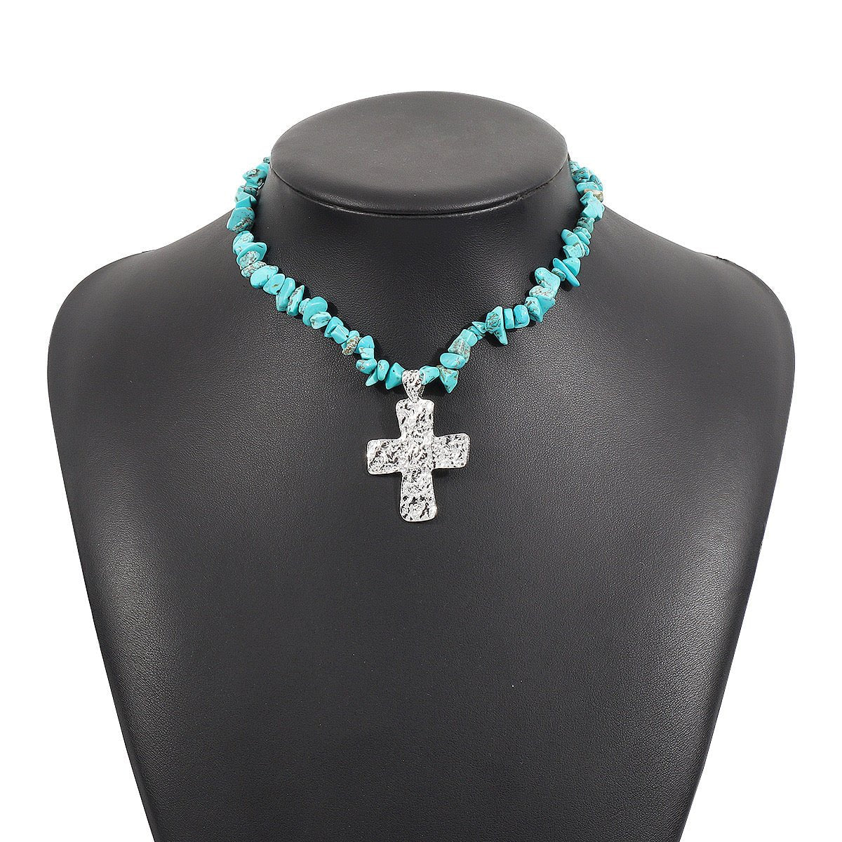 Stone Beaded Cross Necklace - Sassy Inspiration