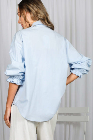 The Ruffle Effect Cotton Button-down - Sassy Inspiration