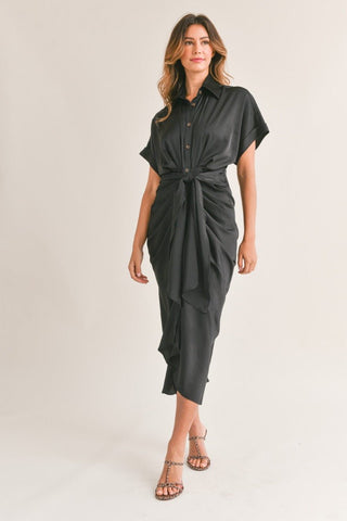Tie Front Midi Dress - Sassy Inspiration