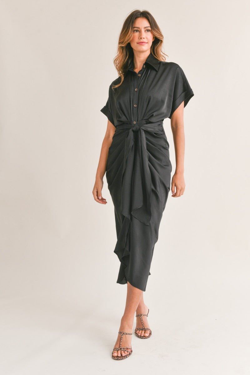 Tie Front Midi Dress - Sassy Inspiration