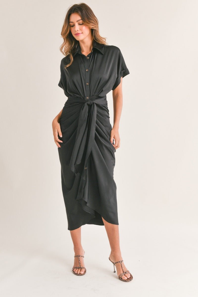Tie Front Midi Dress - Sassy Inspiration