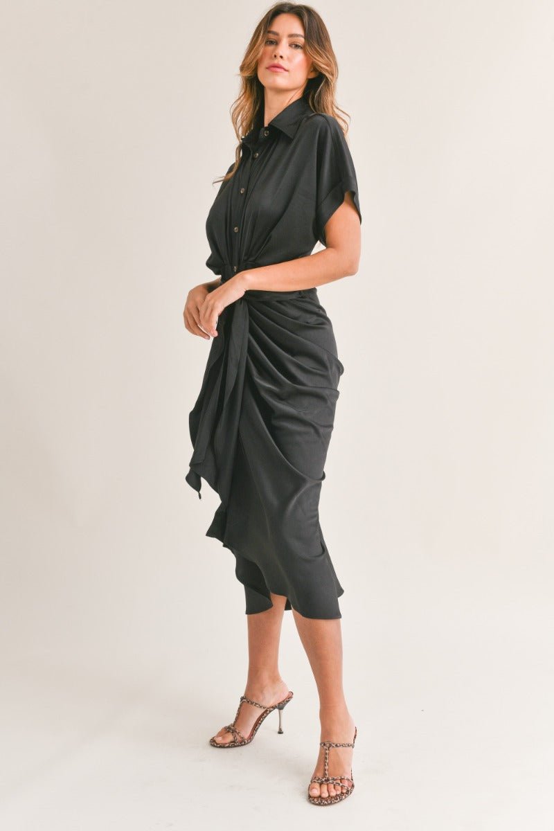 Tie Front Midi Dress - Sassy Inspiration