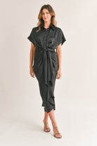 Tie Front Midi Dress - Sassy Inspiration