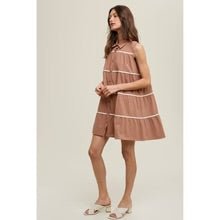 Tiered Mini Shirt Dress with Trim Detail - Sassy Inspiration