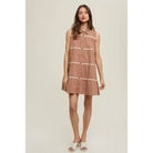 Tiered Mini Shirt Dress with Trim Detail - Sassy Inspiration