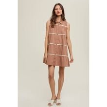 Tiered Mini Shirt Dress with Trim Detail - Sassy Inspiration