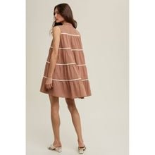 Tiered Mini Shirt Dress with Trim Detail - Sassy Inspiration