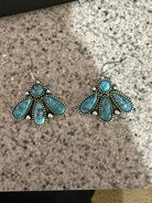 Turquoise Fan Stone Drop Earrings - Sassy Inspiration
