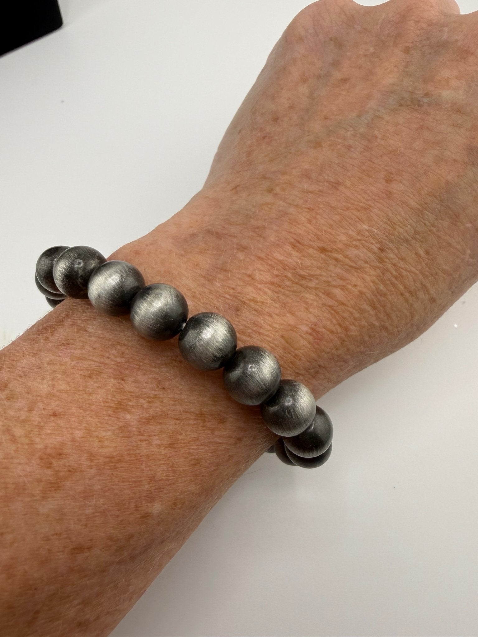 Turquoise & Silver Beaded Stretch Bracelets - Sassy Inspiration