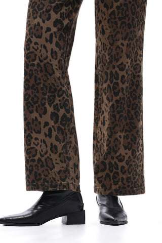 Wild Side High Rise Leopard Straight Leg Jeans