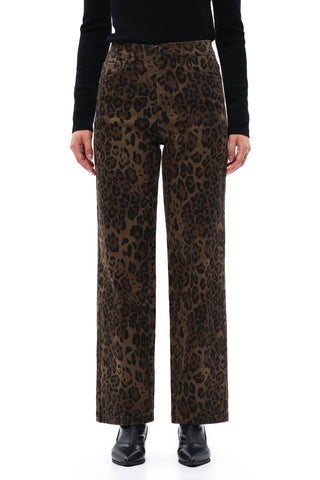Wild Side High Rise Leopard Straight Leg Jeans