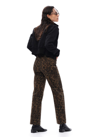 Wild Side High Rise Leopard Straight Leg Jeans
