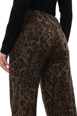Wild Side High Rise Leopard Straight Leg Jeans