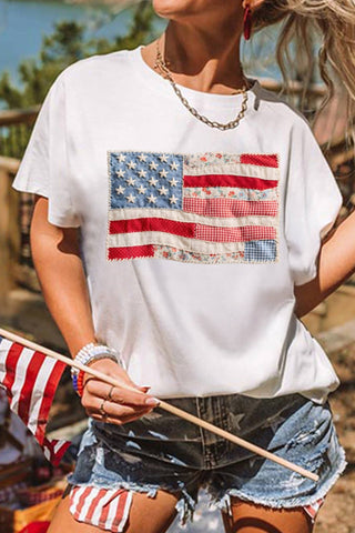 USA Flag Graphic Tee - Sassy Inspiration