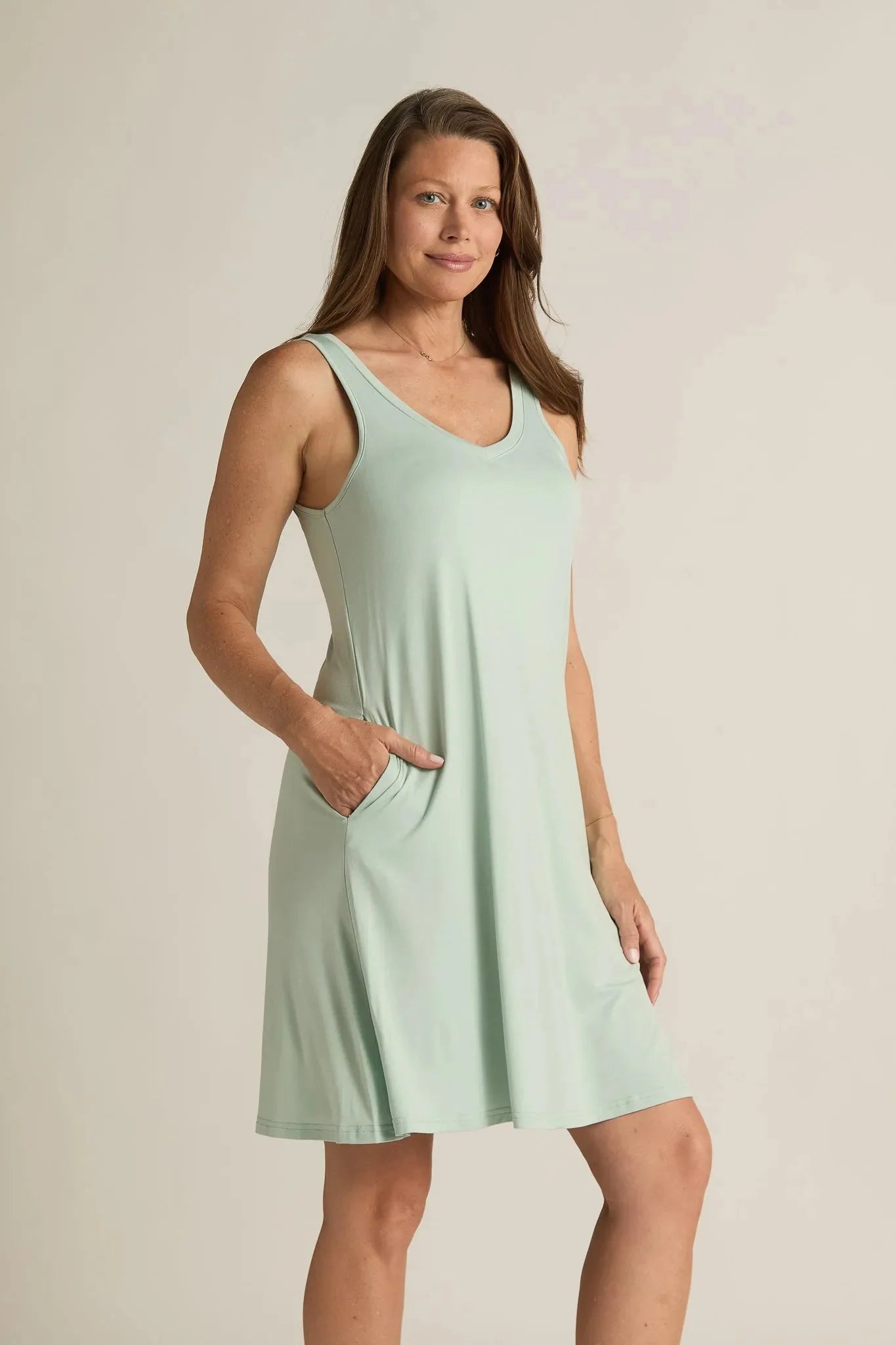 V neck nightshirt: Aqua - Sassy Inspiration