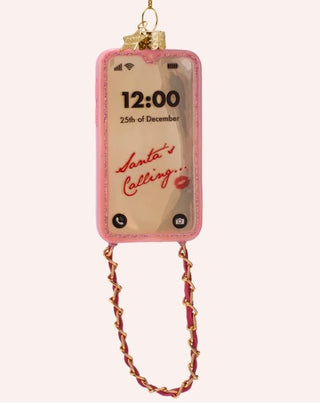 Vondels Call Me Sassy Pink Phone Glass Ornament - Sassy Inspiration