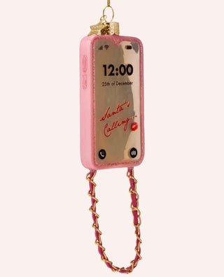 Vondels Call Me Sassy Pink Phone Glass Ornament - Sassy Inspiration