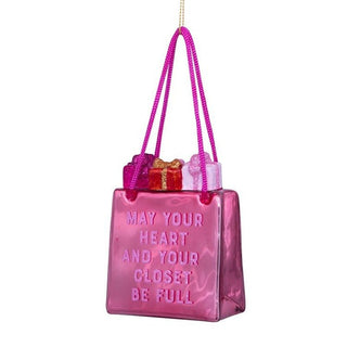 Vondels Full Heart Shopping Bag Glass Ornament - Sassy Inspiration