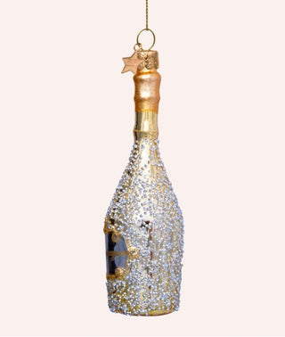 Vondels Golden Celebration Champagne Bottle Glass Ornament - Sassy Inspiration