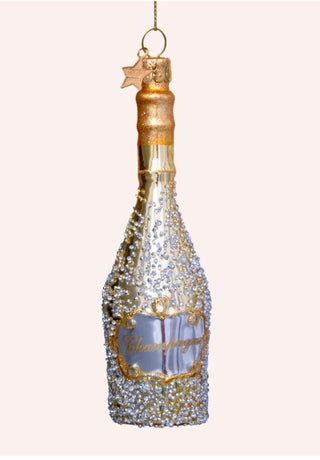 Vondels Golden Celebration Champagne Bottle Glass Ornament - Sassy Inspiration