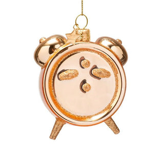 Vondels Wine O'Clock Gold Alarm Clock Glass Ornament - Sassy Inspiration
