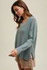 Waffle Knit Sweater with Side Slits - Sassy Inspiration