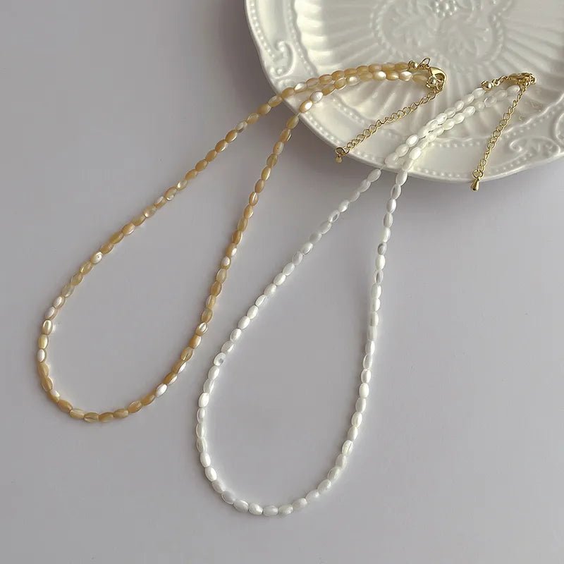 Water Droplets Shell Beaded Necklace - Sassy Inspiration