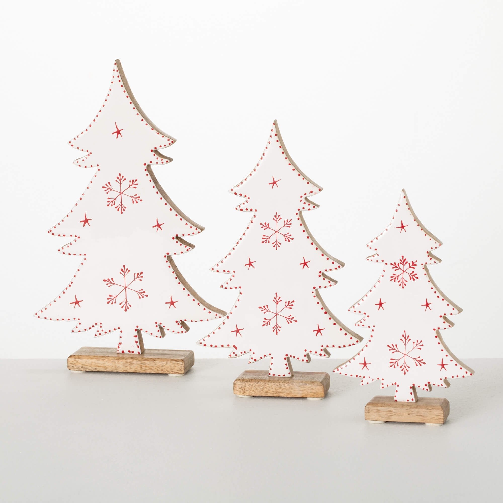 WHITE WOOD SNOWFLAKE TREE SET - Sassy Inspiration