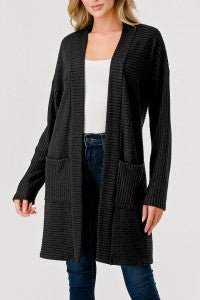 Wide Rib Cardigan with Pockets - Sassy Inspiration