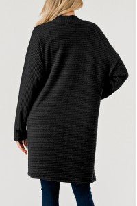 Wide Rib Cardigan with Pockets - Sassy Inspiration