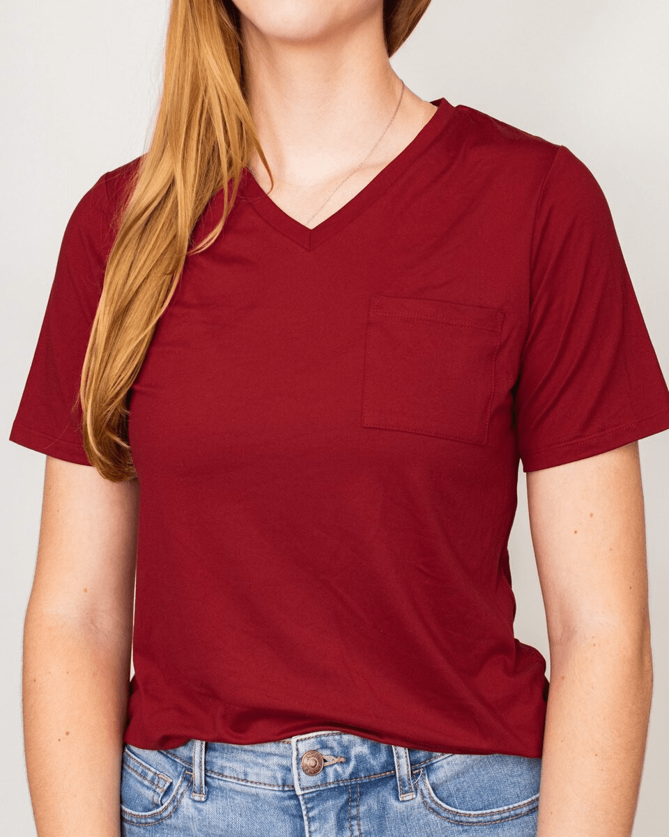 Women's V - neck Pocket Tee - Sassy Inspiration