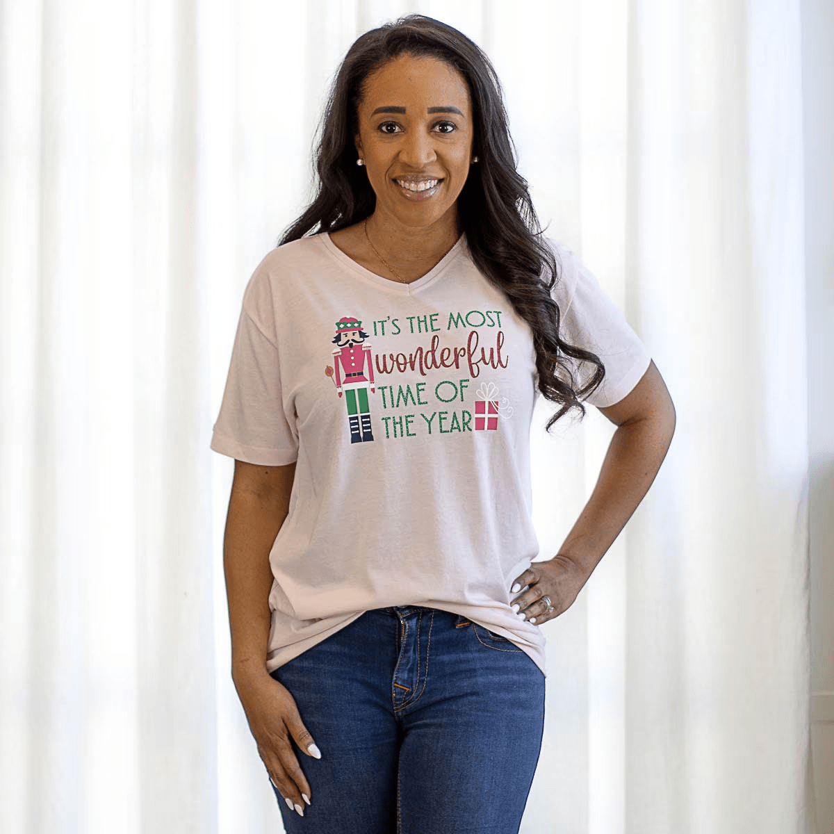 Wonderful Time of Year V - Neck Short Sleeve T-Shirt - Sassy Inspiration