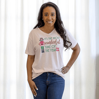 Wonderful Time of Year V - Neck Short Sleeve T-Shirt - Sassy Inspiration