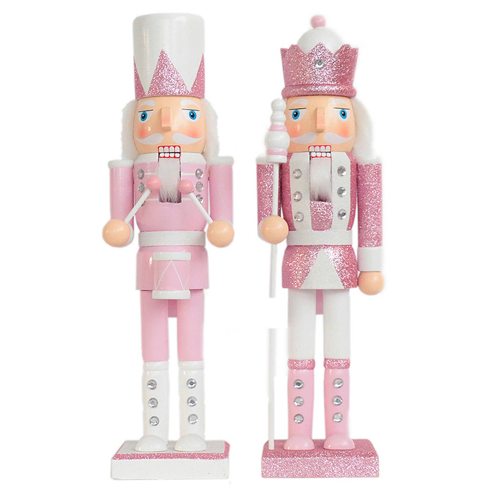 15" Pink Splendor Nutcrackers, Set of 2 - Sassy Inspiration