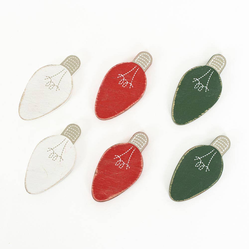 1x3 Wood Shapes s/6 (BULBS) LETTERBOARD Christmas Decor - Sassy Inspiration