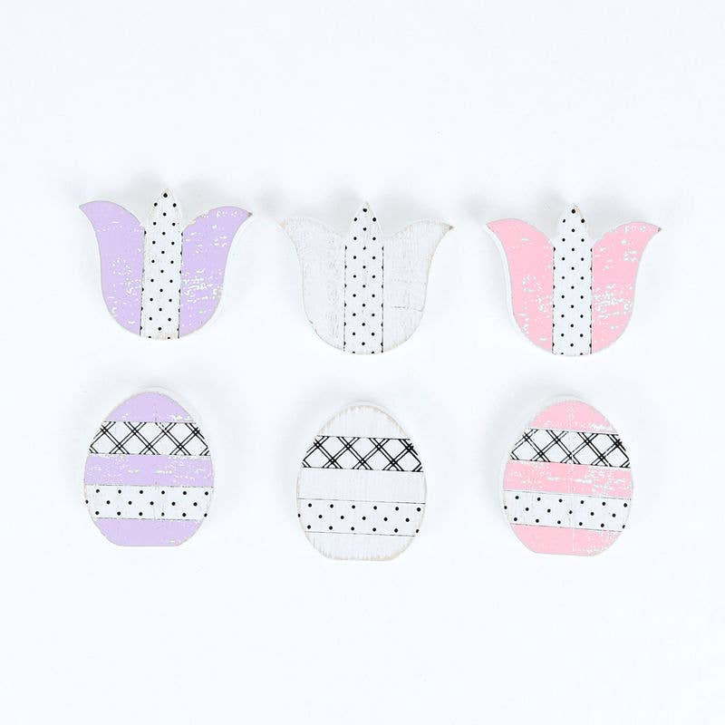 2x2 Wood Shape set/6 (Tulips/Eggs) LETTERBOARD Easter - Sassy Inspiration