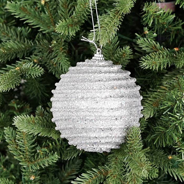 4in Silver Glitter Layers Ball - Sassy Inspiration