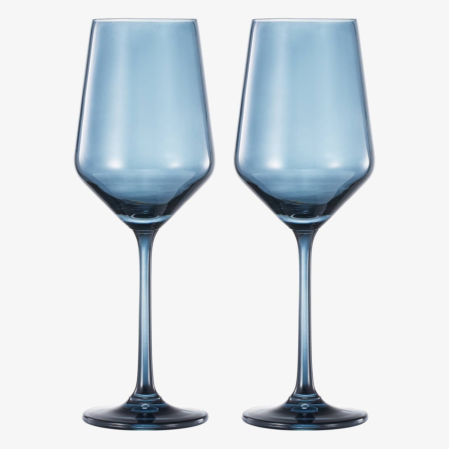 Colored Crystal Wine Glass | Set of 2 (Cloudy Blue)