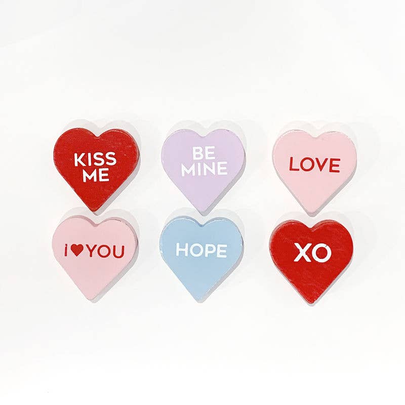 2”x2” shape set/6 (CNVRSTN HRTS) Valentine LETTERBOARD