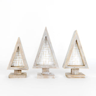 bamboo wood set/3 (TREES) Christmas Decor - Sassy Inspiration