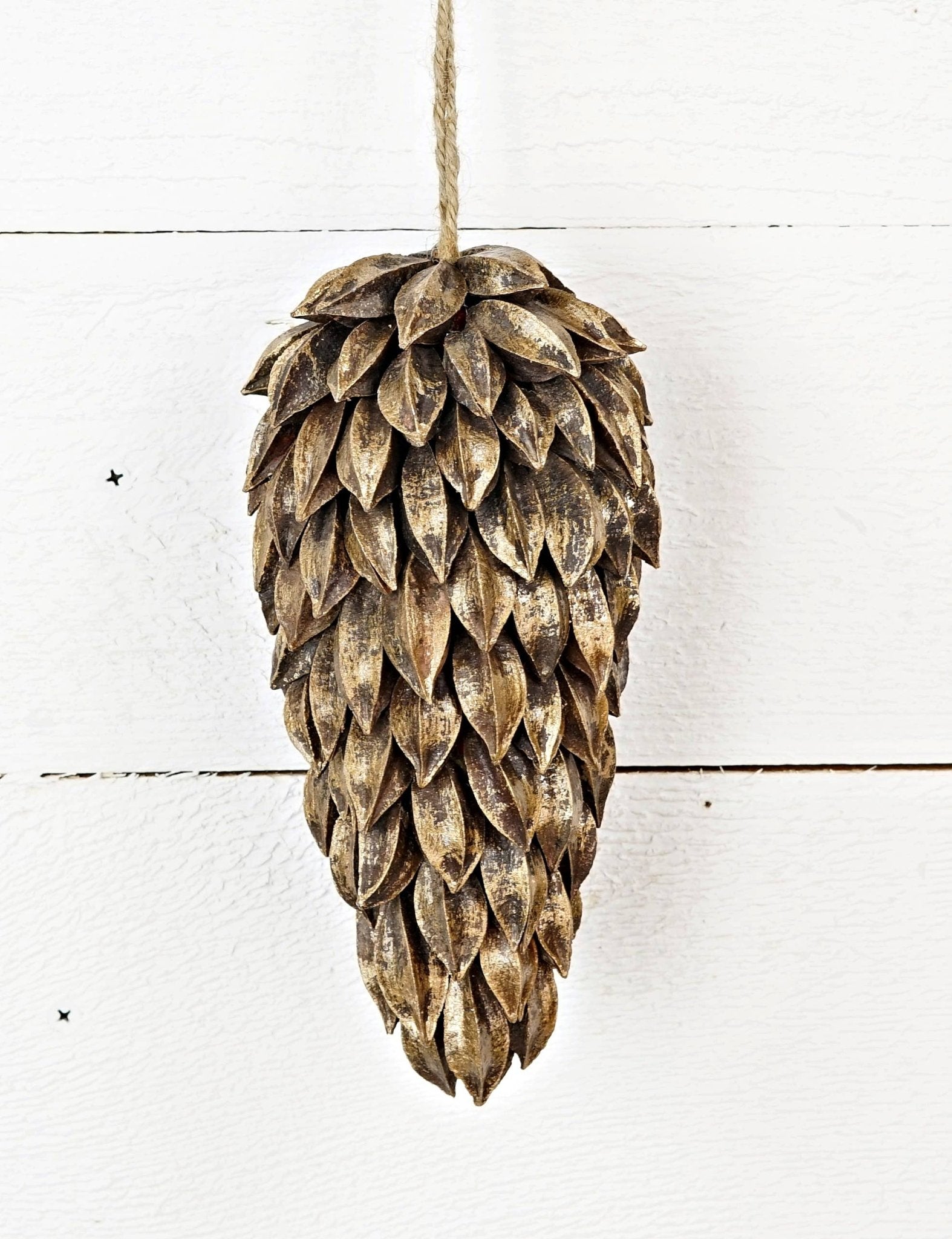 Gold Brush Star Pods Cone Ornament - Sassy Inspiration