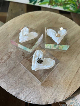 Hand Painted Heart on Lucite block 2’x2’ - Sassy Inspiration